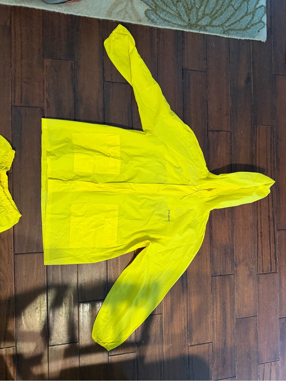 Men's Yellow Hooded Rain Jacket